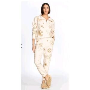 Johnny Was Lunata 2 Peice Lounge Large Embroidery Celestial Moon Stars